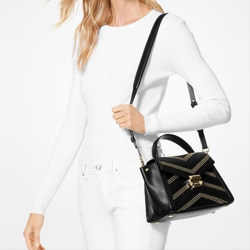 Michael Kors Whitney Studded Top Handle Satchel - Picture 2 of 8